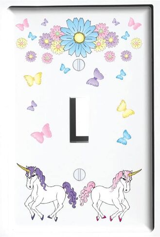 Unicorn Horse Light Switch Plate and Outlet Wall Plate Covers Unicorn Pony Girls Room Decor (Double Rocker) in Saudi Arabia