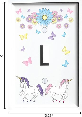 Unicorn Horse Light Switch Plate and Outlet Wall Plate Covers Unicorn Pony Girls Room Decor (Double Rocker) in Saudi Arabia