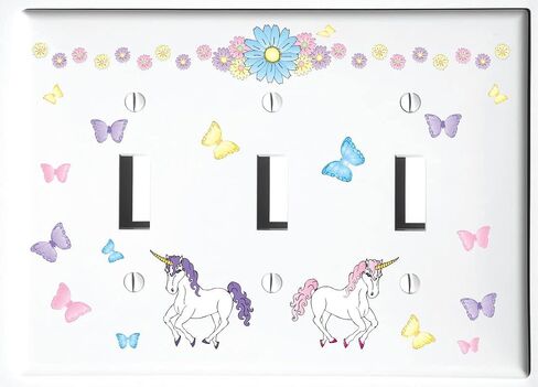 Unicorn Horse Light Switch Plate and Outlet Wall Plate Covers Unicorn Pony Girls Room Decor (Double Rocker) in Saudi Arabia