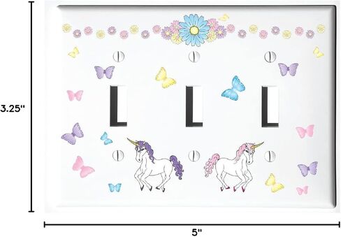 Unicorn Horse Light Switch Plate and Outlet Wall Plate Covers Unicorn Pony Girls Room Decor (Double Rocker) in Saudi Arabia