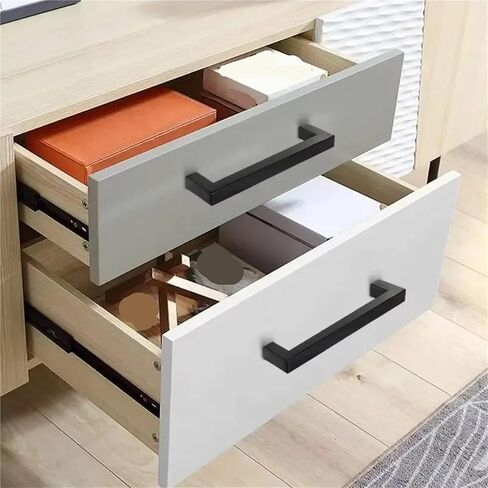 6pcs Square Furniture Cabinet Handle Stainless Steel Door Knobs Cupboard Drawer Pulls(Black,256mm) in Saudi Arabia