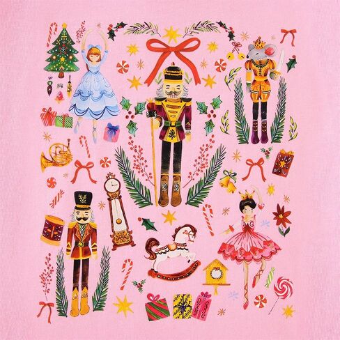Ritatte Toddler Girls Christmas Shirt Nutcracker Ballet Graphic T-Shirt Xmas Holiday Tees Cute Fall Kids Long Sleeve Tops in Saudi Arabia