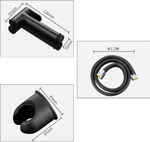 Bidet Handheld Sprayer Black Cloth Diaper Sprayer Gold Toilet Handheld Bidet Sprayer Brass with Hose Water No Drilling Toilet Spray Gun Set in Saudi Arabia