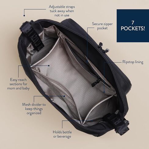 Itzy Ritzy Belong Cargo Caddy - يتم ربطها بعربة الأطفال أو العربة؛ يشمل أيضًا حزام الكتف/الجسم (موكا) in Saudi Arabia