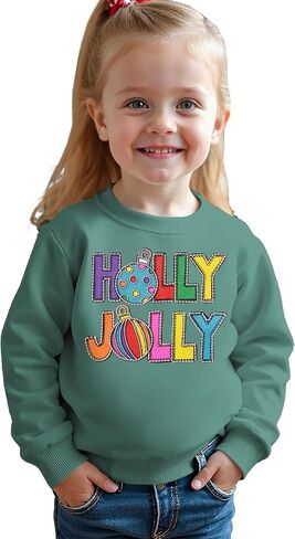 CM C&M WODRO Toddler Baby Girl Boy Christmas Sweatshirt Cute Holly Jolly Xmas Pullover Crewneck Long Sleeve Holiday Outfit in Saudi Arabia
