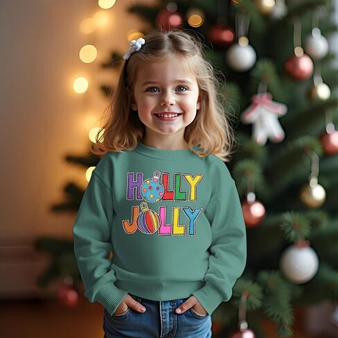 CM C&M WODRO Toddler Baby Girl Boy Christmas Sweatshirt Cute Holly Jolly Xmas Pullover Crewneck Long Sleeve Holiday Outfit in Saudi Arabia