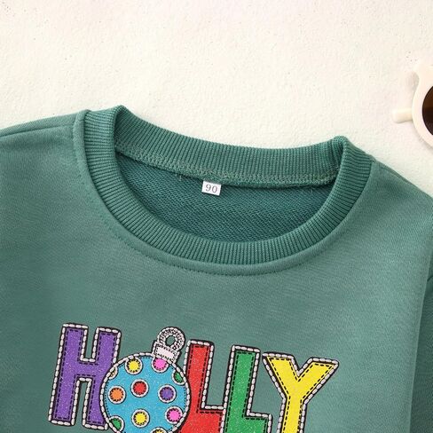 CM C&M WODRO Toddler Baby Girl Boy Christmas Sweatshirt Cute Holly Jolly Xmas Pullover Crewneck Long Sleeve Holiday Outfit in Saudi Arabia
