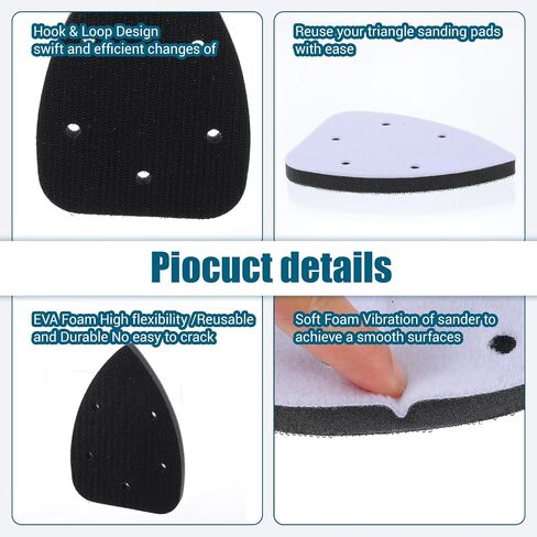 3Pcs Foam Sanding Pads, Mouse Detail Sanding Interface Pad, Mouse Sander Orbital Sander Foam Paded, Triangle Sandings Pads Professional Soft Density Interface Pad in Saudi Arabia