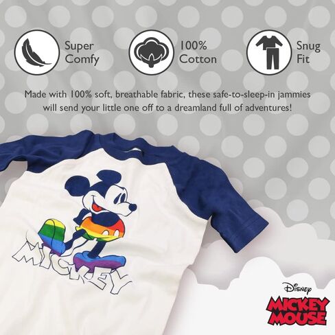 Disney Girls' Minnie Mouse 2-Piece Snug-Fit Cotton Pajamas Set in Saudi Arabia