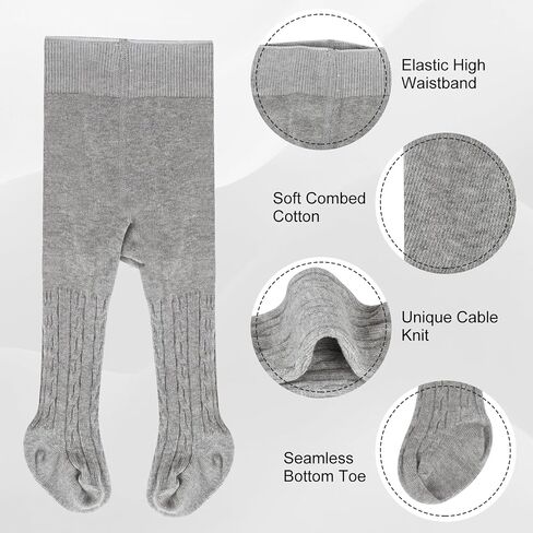 Baby Tights 0-4 Years Girls Knit Leggings Stockings Cotton Newborn Infant Toddler 1/2/3/4 Pack in Saudi Arabia