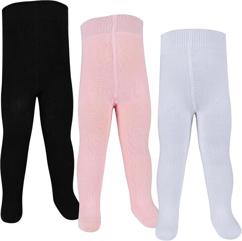 Baby Tights 0-4 Years Girls Knit Leggings Stockings Cotton Newborn Infant Toddler 1/2/3/4 Pack in Saudi Arabia