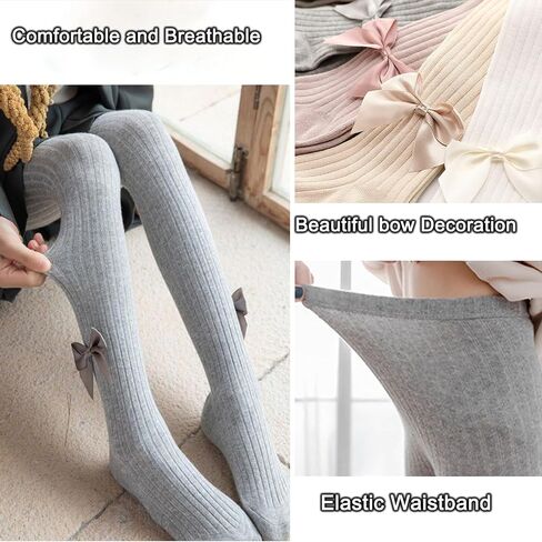 2PCS/3Pcs Toddler Tights Cable Knit With Bow Decoration,Girls Leggings Cotton Thick Pantyhose for Newborn Infant in Saudi Arabia