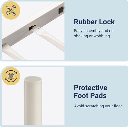 إطار سرير معدني بمنصة معدنية مقاس 14 بوصة من Allewie مع لوح أمامي ولوح قدم، وتخزين أسفل السرير، ودعم شرائح معدنية قوية، وأساس مرتبة، ولا حاجة إلى صندوق زنبركي، سهل التجميع، أبيض in Kuwait