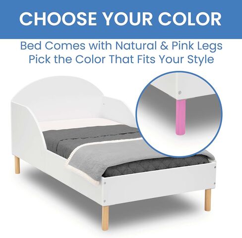 Delta Children Reese Toddler Bed - Greenguard Gold Certified, Bianca White in Saudi Arabia