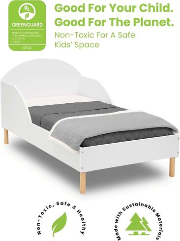 Delta Children Reese Toddler Bed - Greenguard Gold Certified, Bianca White in Saudi Arabia