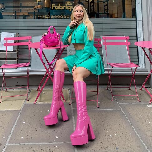 MeiLuSi GoGo Boots for Women Platform Knee High Boots Chunky Block 90s 70s Go Go Disco Shoes in Saudi Arabia