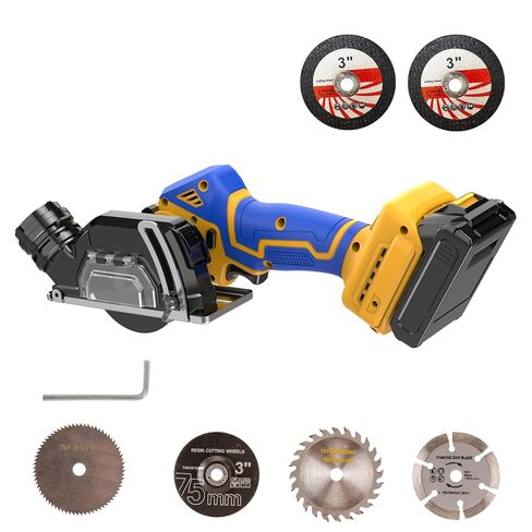أداة قطع لاسلكية متوافقة مع بطارية ديوالت 20 فولت ماكس، منشار محرك بدون فرش، قاطع بلاط زاوية طاحونة لاسلكية، مع 6 شفرات منشار 3 بوصة للمعادن والخشب والبلاط والبلاستيك (بدون بطارية) in Kuwait