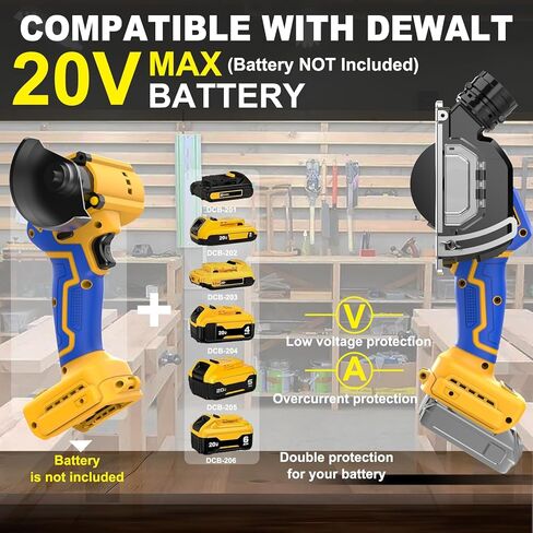 أداة قطع لاسلكية متوافقة مع بطارية ديوالت 20 فولت ماكس، منشار محرك بدون فرش، قاطع بلاط زاوية طاحونة لاسلكية، مع 6 شفرات منشار 3 بوصة للمعادن والخشب والبلاط والبلاستيك (بدون بطارية) in Kuwait