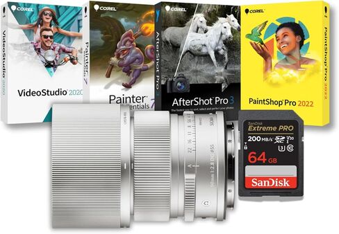 مجموعة عدسات سيجما 90 مم F2.8 DG ذات الإطار الكامل ذات الفتحة اليدوية المعاصرة (فضية، حامل على شكل حرف L) مع مجموعة البرامج وبطاقة الذاكرة (3 عناصر) in Kuwait