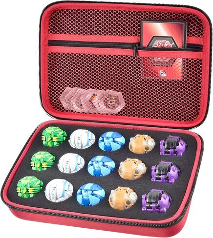 Toy Organizer Storage Case Compatible with Bakugan Figures, BakuCores and Armored Alliance, Geogan Rising Battle Action Figure (Red+Inside Black Foam) in Saudi Arabia
