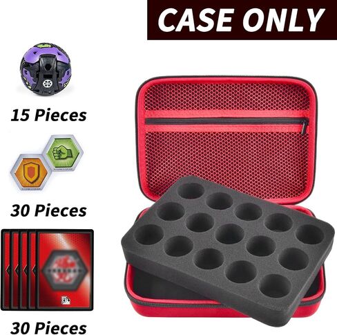 Toy Organizer Storage Case Compatible with Bakugan Figures, BakuCores and Armored Alliance, Geogan Rising Battle Action Figure (Red+Inside Black Foam) in Saudi Arabia