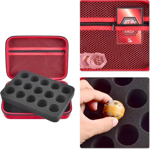 Toy Organizer Storage Case Compatible with Bakugan Figures, BakuCores and Armored Alliance, Geogan Rising Battle Action Figure (Red+Inside Black Foam) in Saudi Arabia