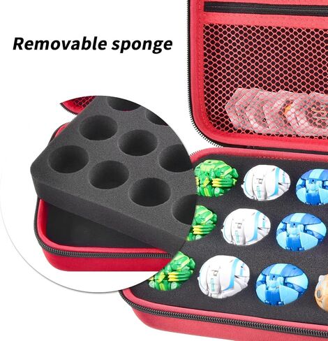 Toy Organizer Storage Case Compatible with Bakugan Figures, BakuCores and Armored Alliance, Geogan Rising Battle Action Figure (Red+Inside Black Foam) in Saudi Arabia