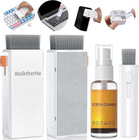 Keyboard Cleaner Laptop Cleaning Kit, All in One Keyboard Cleaning Kit with Car Screen Cleaner Spray, Retractable Detailing Brush for Phone iPhone Computer PC MacBook Airpod Camera Lens Elecitroncs in Kuwait