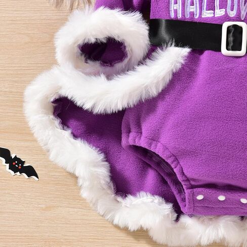 فستان My First Halloween للفتيات الصغيرات، فستان على شكل قرع، بأكمام طويلة، مزين بالفرو، فساتين الأميرة المخملية in Saudi Arabia