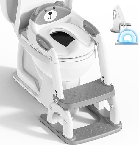 Potty Training Toilet, Adjustable Toddler Toilet Seat and Step for Kids, 2 in 1 Toilet Steps for Toddlers,Non Slip & Space Efficient & Splash Guard in Saudi Arabia