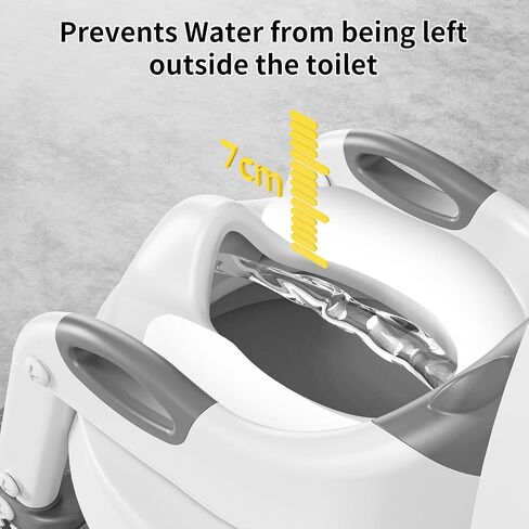 Potty Training Toilet, Adjustable Toddler Toilet Seat and Step for Kids, 2 in 1 Toilet Steps for Toddlers,Non Slip & Space Efficient & Splash Guard in Saudi Arabia