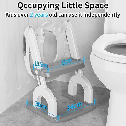 Potty Training Toilet, Adjustable Toddler Toilet Seat and Step for Kids, 2 in 1 Toilet Steps for Toddlers,Non Slip & Space Efficient & Splash Guard in Saudi Arabia