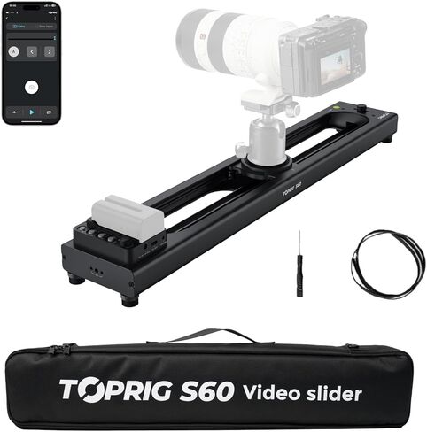 منزلق فيديو Accsoon Toprig، منزلق كاميرا بمحرك مقاس 16 بوصة/40 سم مع تحكم كامل في الزر، يدعم وضع فيديو التطبيق/الفاصل الزمني/وضع الحلقة، التحكم في السرعة، تصوير بانورامي 120 درجة للمصور in Kuwait