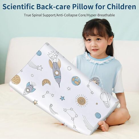 وسادة أطفال للأطفال الصغار بعمر سنتين 3 سرير للرقبة ووسائد صغيرة ووسائد للنوم وغرفة النوم وإسفنج الذاكرة الذين تتراوح أعمارهم بين 1 إلى 8 (19.6 بوصة × 11.8 بوصة × 1.5-2.3 بوصة) in Kuwait