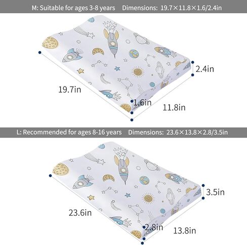 وسادة أطفال للأطفال الصغار بعمر سنتين 3 سرير للرقبة ووسائد صغيرة ووسائد للنوم وغرفة النوم وإسفنج الذاكرة الذين تتراوح أعمارهم بين 1 إلى 8 (19.6 بوصة × 11.8 بوصة × 1.5-2.3 بوصة) in Kuwait