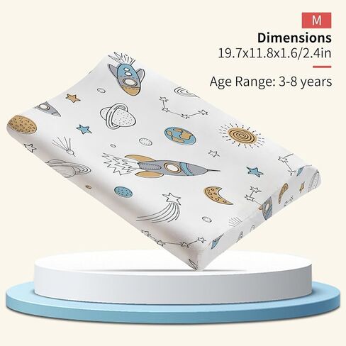 وسادة أطفال للأطفال الصغار بعمر سنتين 3 سرير للرقبة ووسائد صغيرة ووسائد للنوم وغرفة النوم وإسفنج الذاكرة الذين تتراوح أعمارهم بين 1 إلى 8 (19.6 بوصة × 11.8 بوصة × 1.5-2.3 بوصة) in Kuwait