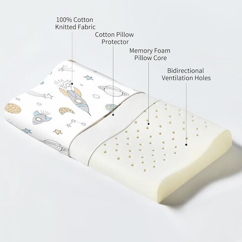 وسادة أطفال للأطفال الصغار بعمر سنتين 3 سرير للرقبة ووسائد صغيرة ووسائد للنوم وغرفة النوم وإسفنج الذاكرة الذين تتراوح أعمارهم بين 1 إلى 8 (19.6 بوصة × 11.8 بوصة × 1.5-2.3 بوصة) in Kuwait