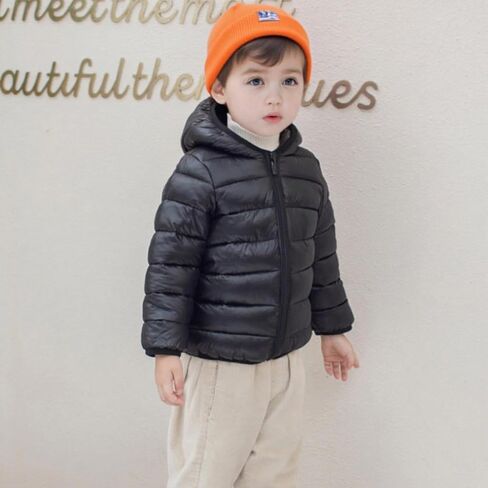 Baby Hooded Zip-Up Winter Coats Light Puffer Down Jacket for Baby Boys Girls Kids Toddler Infants Outerwear in Saudi Arabia