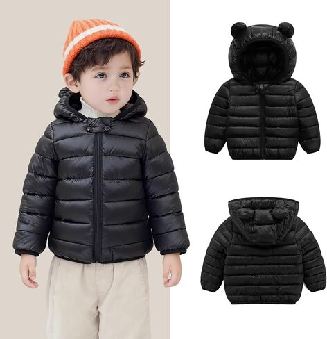 Baby Hooded Zip-Up Winter Coats Light Puffer Down Jacket for Baby Boys Girls Kids Toddler Infants Outerwear in Saudi Arabia