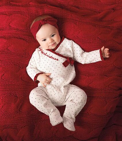 Mud Pie baby-girls Mud Pie Kids Christmas Dot My 1st Christmas Sleeper in Saudi Arabia
