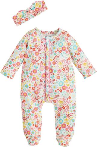 Mud Pie Baby Girls Children's Rainbow Floral Sleeper in Saudi Arabia