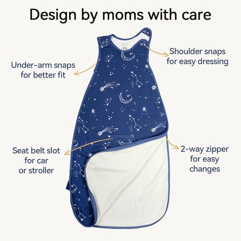 Merino Wool & Organic Cotton Sleep Sack 2-Way Zipper Adjustable Universal Size Sleeping Bag for Baby Year-round Use in Saudi Arabia