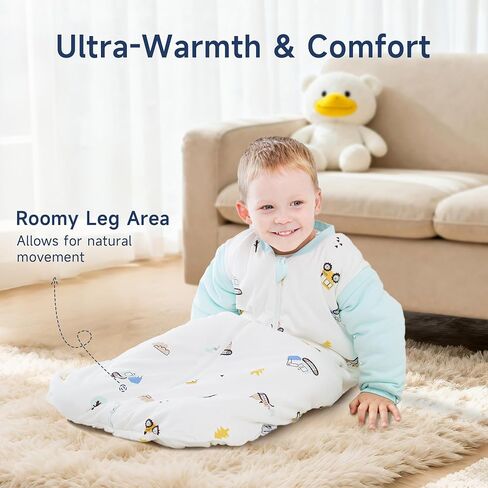 Miracle Baby Sleep Sack with Detachable Long Sleeves, 3.5 TOG Ultra-Thick Quilted Winter Baby Sleeping Bag with 2-Way Zipper in Saudi Arabia