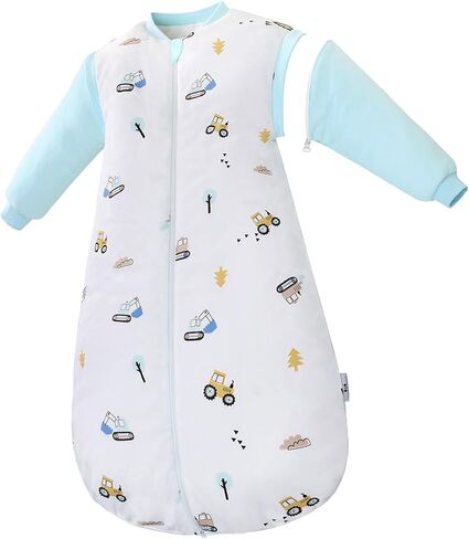 Miracle Baby Sleep Sack with Detachable Long Sleeves, 3.5 TOG Ultra-Thick Quilted Winter Baby Sleeping Bag with 2-Way Zipper in Saudi Arabia