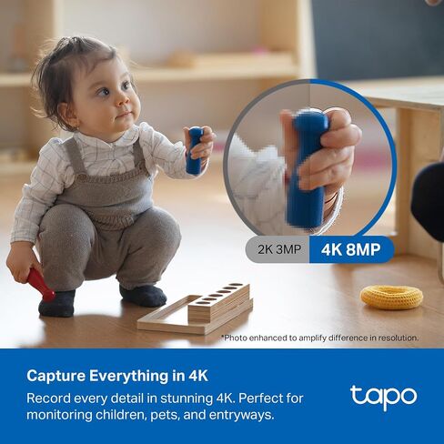 TP-Link Tapo 2K QHD Pan/Tilt Security Camera for Pet Camera, Baby Monitor, Motion Detection, Motion Tracking, 2-Way Audio, Night Vision, Cloud &SD Card Storage, Works w/Alexa & Google Home(Tapo C220) in Saudi Arabia