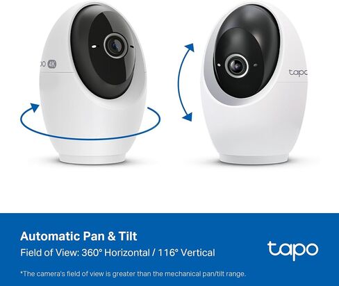 TP-Link Tapo 2K QHD Pan/Tilt Security Camera for Pet Camera, Baby Monitor, Motion Detection, Motion Tracking, 2-Way Audio, Night Vision, Cloud &SD Card Storage, Works w/Alexa & Google Home(Tapo C220) in Saudi Arabia