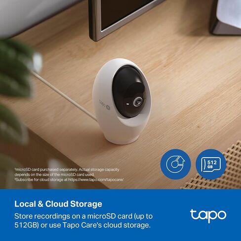 TP-Link Tapo 2K QHD Pan/Tilt Security Camera for Pet Camera, Baby Monitor, Motion Detection, Motion Tracking, 2-Way Audio, Night Vision, Cloud &SD Card Storage, Works w/Alexa & Google Home(Tapo C220) in Saudi Arabia