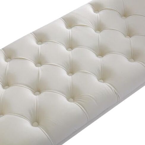 Upholstered Ottoman Bench with Armrest & Button Tufting, Great for Entryway Dining Room and More in Kuwait
