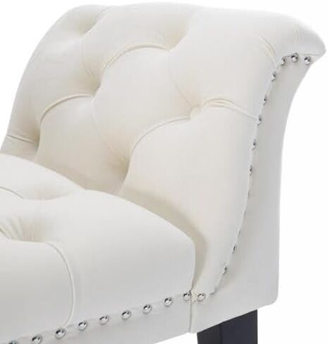 Upholstered Ottoman Bench with Armrest & Button Tufting, Great for Entryway Dining Room and More in Kuwait