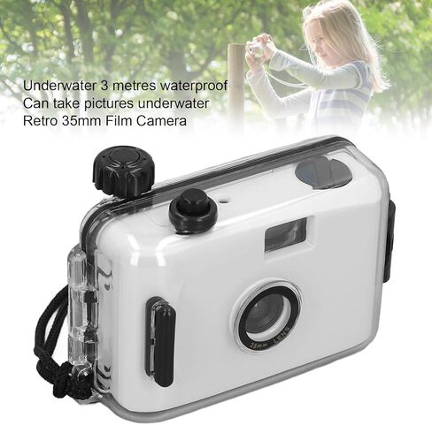35mm Reusable Film Camera with Case, Retro, Lightweight Design, for Snorkeling with Shutter Speed 1/100s F/9 28MM Lens (White Pink with Cat Ears Decor) in Saudi Arabia